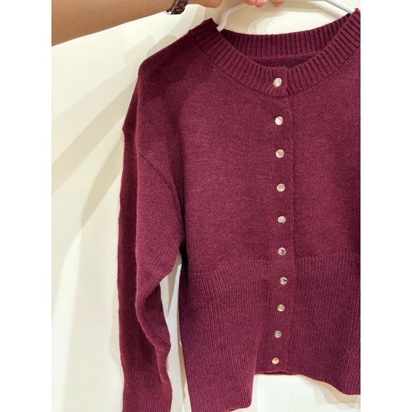 Musera Burgundy Button Front Knit Cardigan Sweater Size S – Brand New ! - Picture 6 of 11